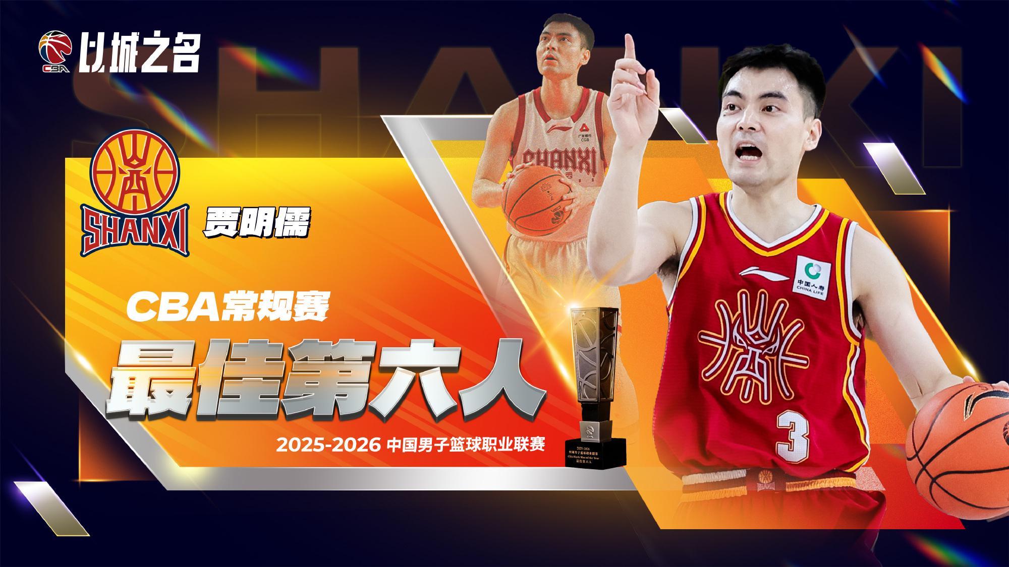 半岛体育登入-CBA官宣贾明儒获最佳第六人！进攻全面+数据提升，成山西二阵核心